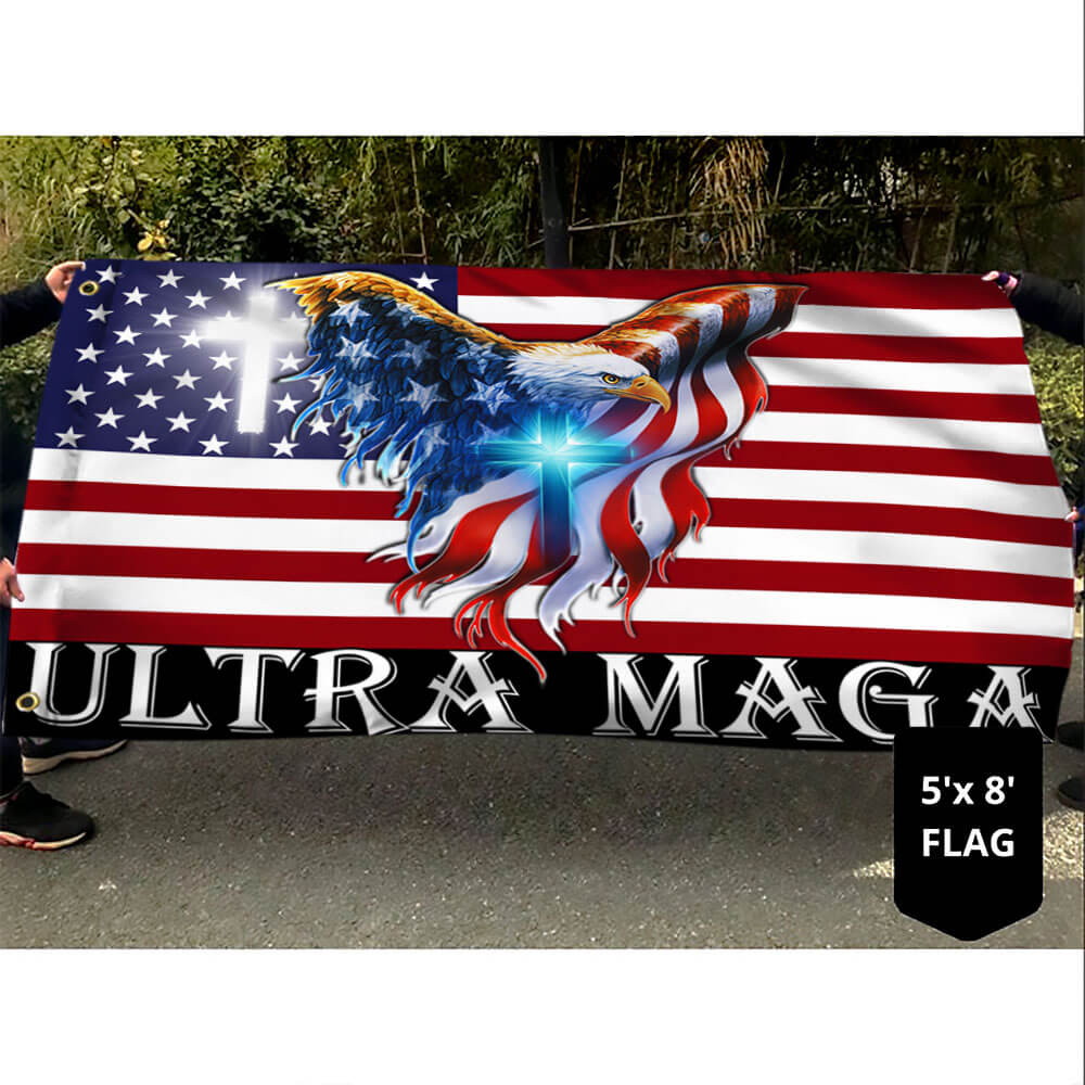 Ultra MAGA American Eagle Grommet Flag THB3602GFv7