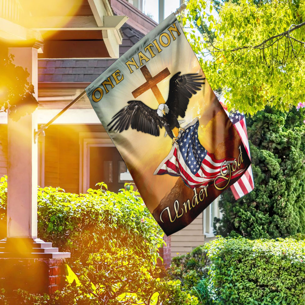 One Nation Under God. Christian. Eagle Flag