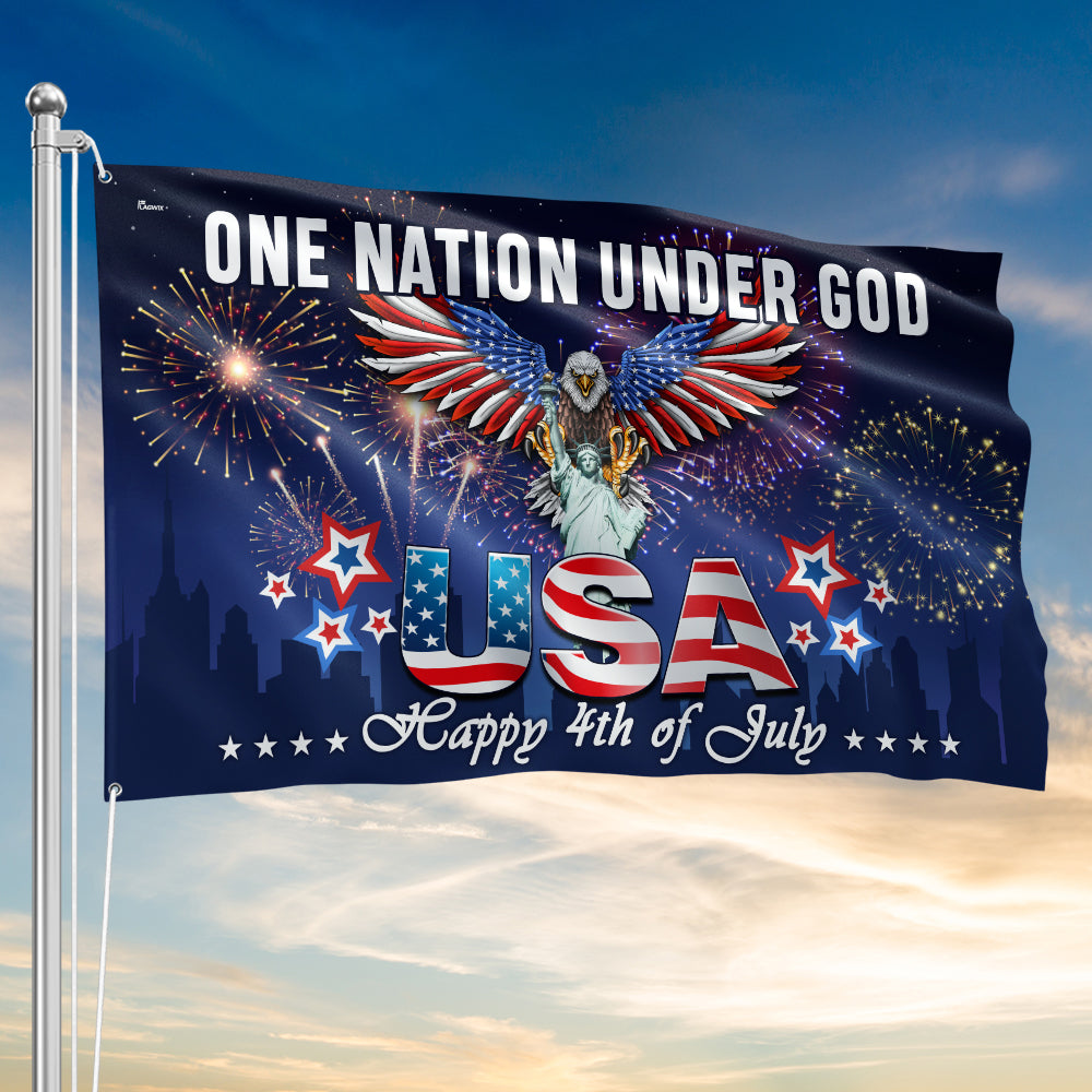 Flagwix American Flag - One Nation Under God 4th of july Patriotic Flag Grommet Flag NNT48NTH