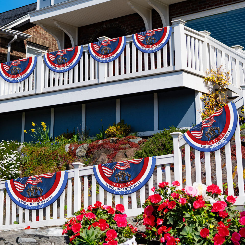 Flagwix American Flag - USA 250th Anniversary Semiquincentennial Non-Pleated Fan Flag