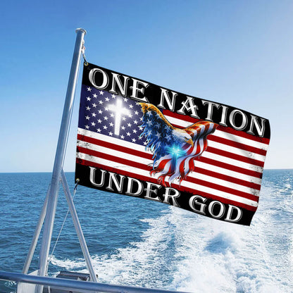 One Nation Under God American Eagle Grommet Flag THB3602GFv2