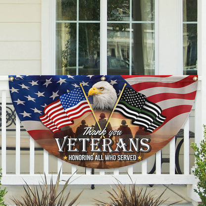Thank You Veterans, American Eagle Memorial Day Veteran Non-Pleated Fan Flag TPT1643FL