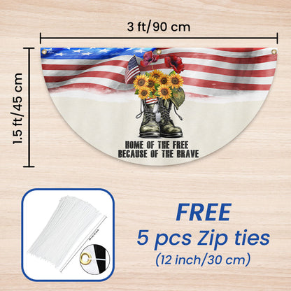 Memorial Day Veterans, Home Of The Free American Non-Pleated Fan Flag TPT1645FL