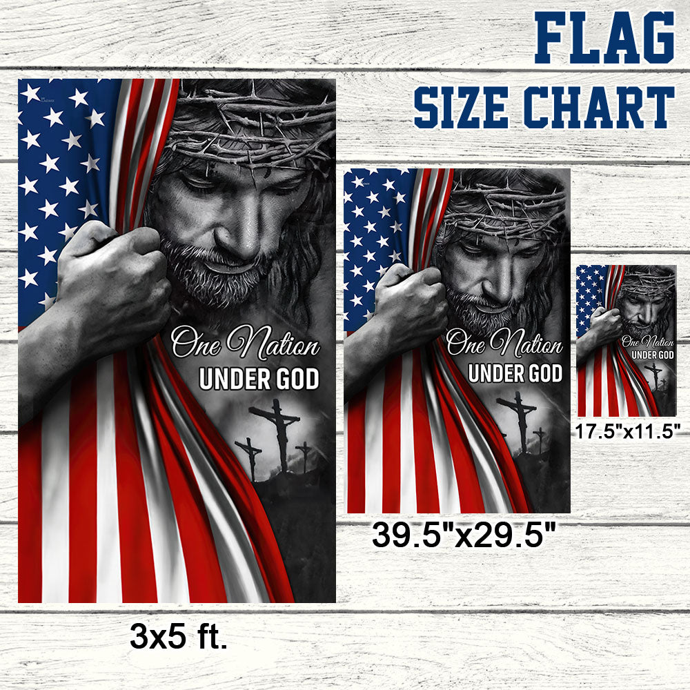 Jesus Flag One Nation Under God American Patriot Flag TRL06Fv5n