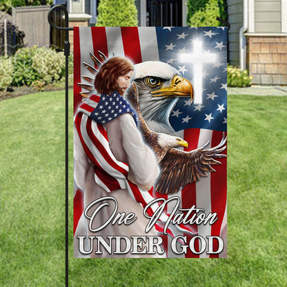 Patriot Eagle Christian Jesus One Nation Under God Flag MLN1365F
