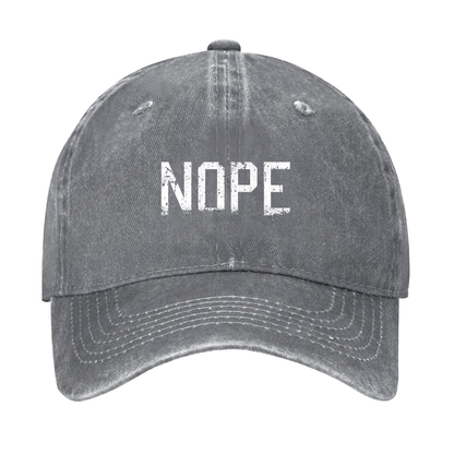 Nope Funny Sarcastic Cap