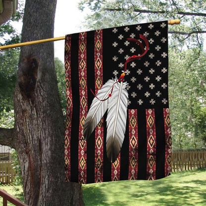 Native American Eagle Feather Flag THH2489Fn