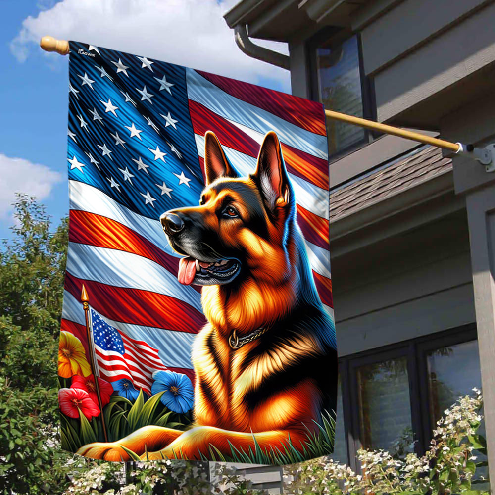 FLAGWIX  Patriot German Shepherd American Flag MLN2633F