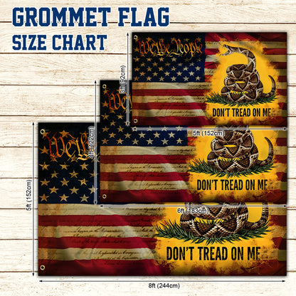 Don't Tread On Me Gadsden Grommet Flag 3-Day Shipping