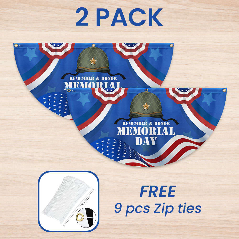 Veteran Memorial Day Non-Pleated Fan Flag MLN2721FL