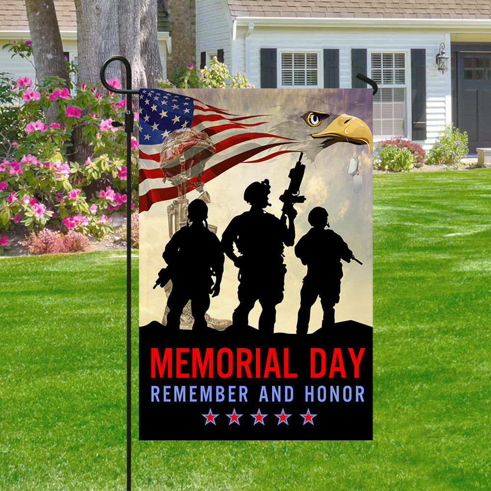 Memorial Day Veteran Remember And Honor Two-Sided Flag TPT781F
