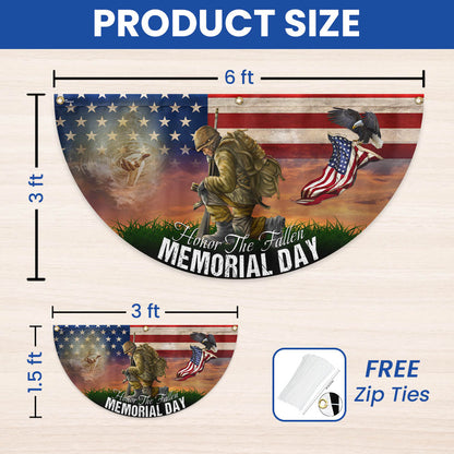 Memorial Day Honor The Fallen American Veteran Eagle Non-Pleated Fan Flag MLN5544TTH
