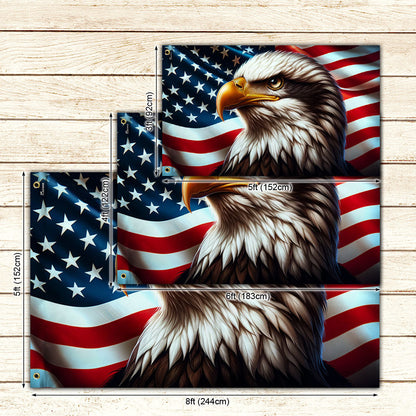 Flagwix American Flag | Patriotic Eagle American Grommet Flag