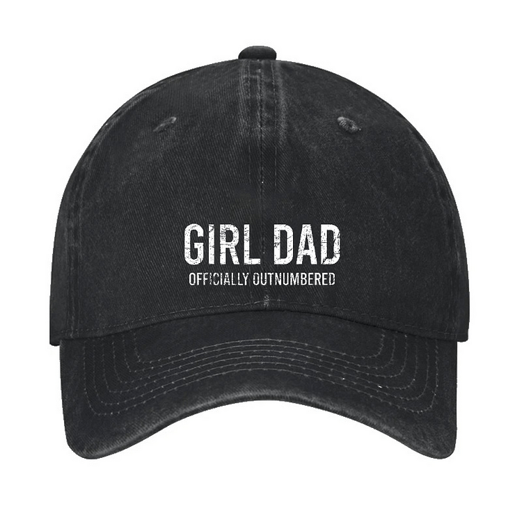 Girl Dad Officially Outnumbered Funny Cap (Free Customization)