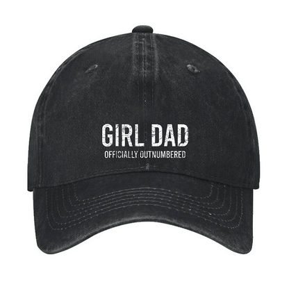 Girl Dad Officially Outnumbered Funny Cap (Free Customization)