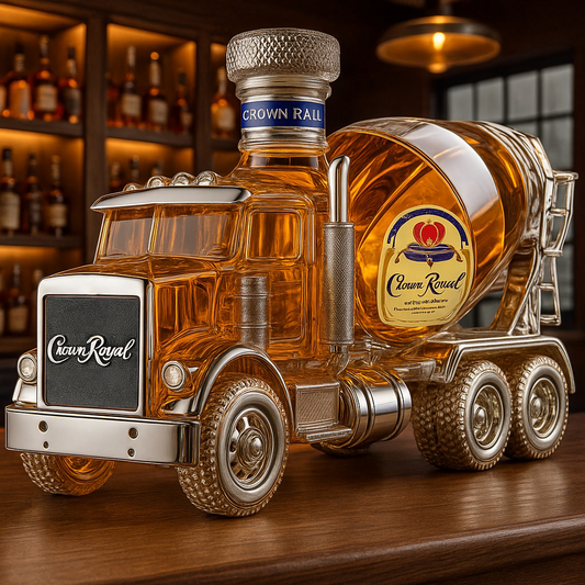 Cement Mixer Truck Whiskey Bottle