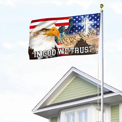 In God We Trust, We The People, Christian Cross American Eagle Flag TPT107GF