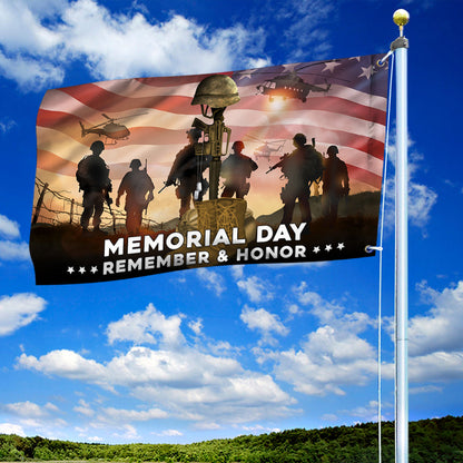Memorial Day Flag Remember And Honor Veterans Grommet Flag TPT1669GF
