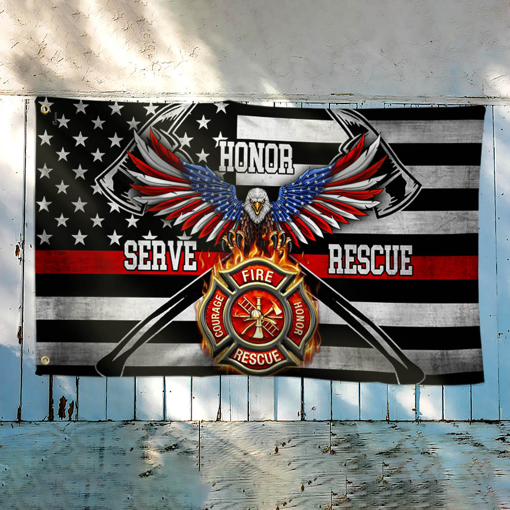 Firefighter The Thin Red Line American Eagle Grommet Flag THH3487GF