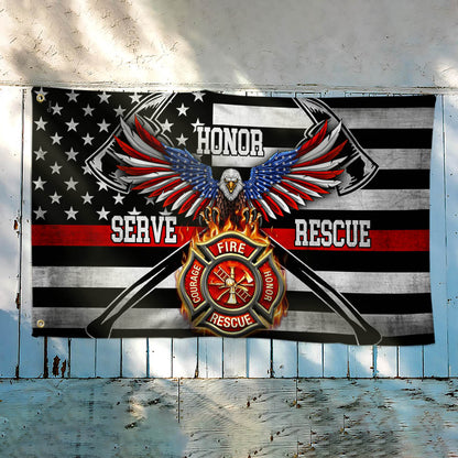 Firefighter The Thin Red Line American Eagle Grommet Flag THH3487GF