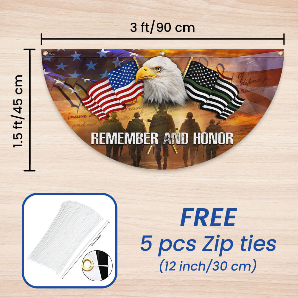 Thank You Veterans, American Eagle Memorial Day Veteran Non-Pleated Fan Flag TPT1802FL
