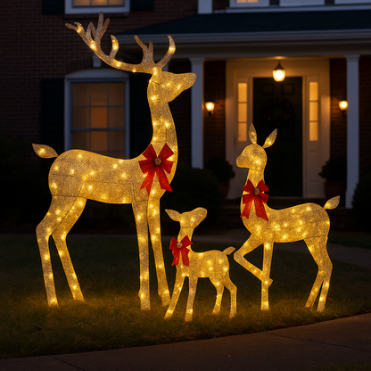 ⚡50%OFF⚡🦌✨ Golden Lighted Reindeer – Illuminate Your Christmas Spirit