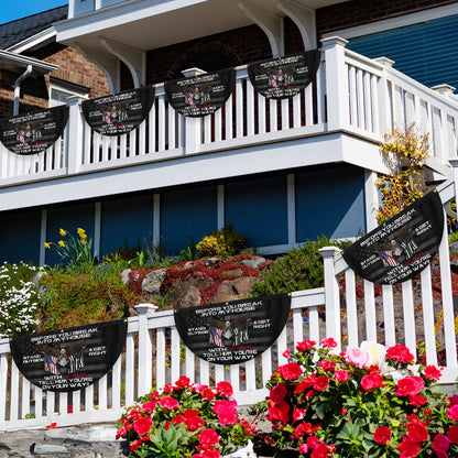 Patriotic Before You Break Into My House Stand Outside &amp; Get Right With Jesus Veteran Non-Pleated Fan Flag MLN3128FL