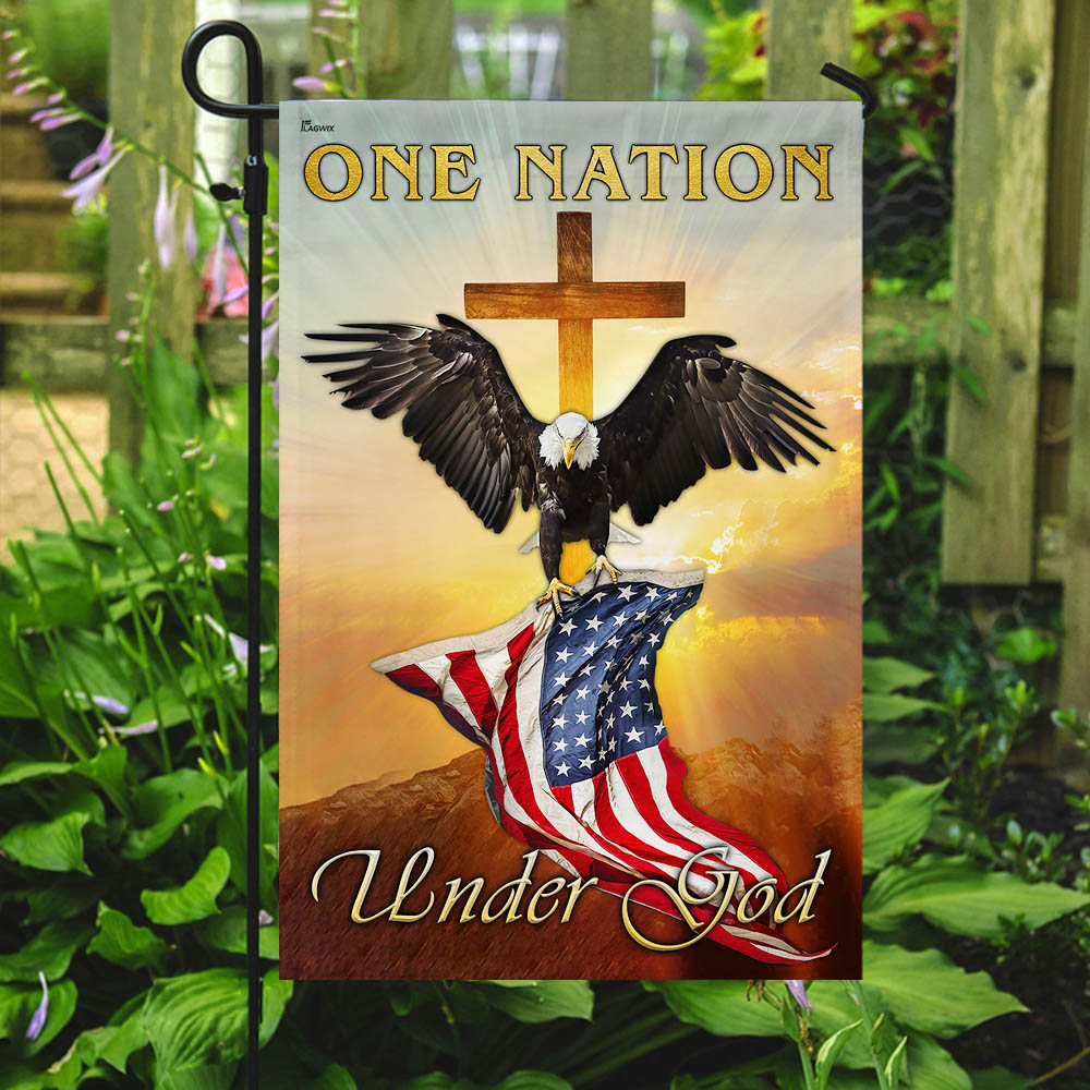 One Nation Under God. Christian. Eagle Flag