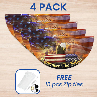 Veterans Day Flag Remember the Fallen Honoring All Who Served Non-Pleated Fan Flag TPT1646FL
