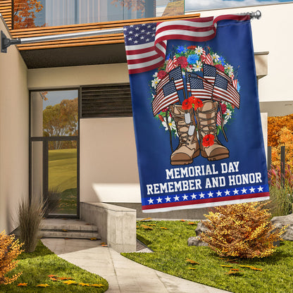 Flagwix American Flag - Memorial Day Veteran Boots American Wreath Remember and Honor Flag MLN1264F