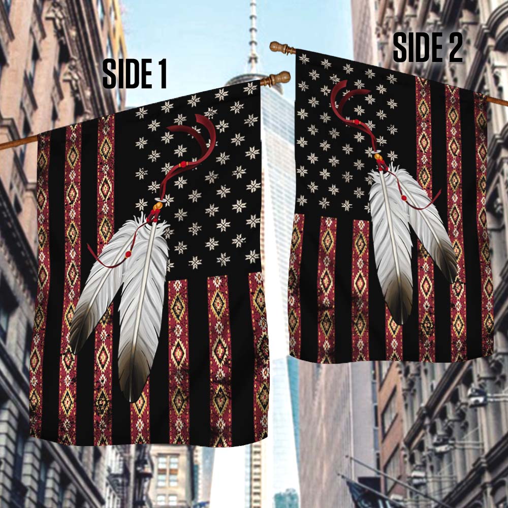 Native American Eagle Feather Flag THH2489Fn