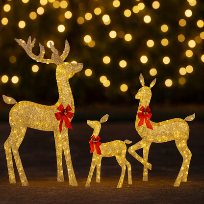 ⚡50%OFF⚡🦌✨ Golden Lighted Reindeer – Illuminate Your Christmas Spirit