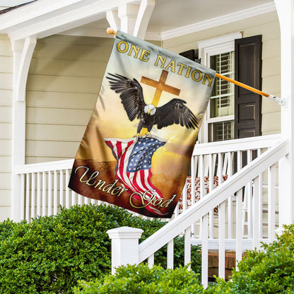 One Nation Under God. Christian. Eagle Flag