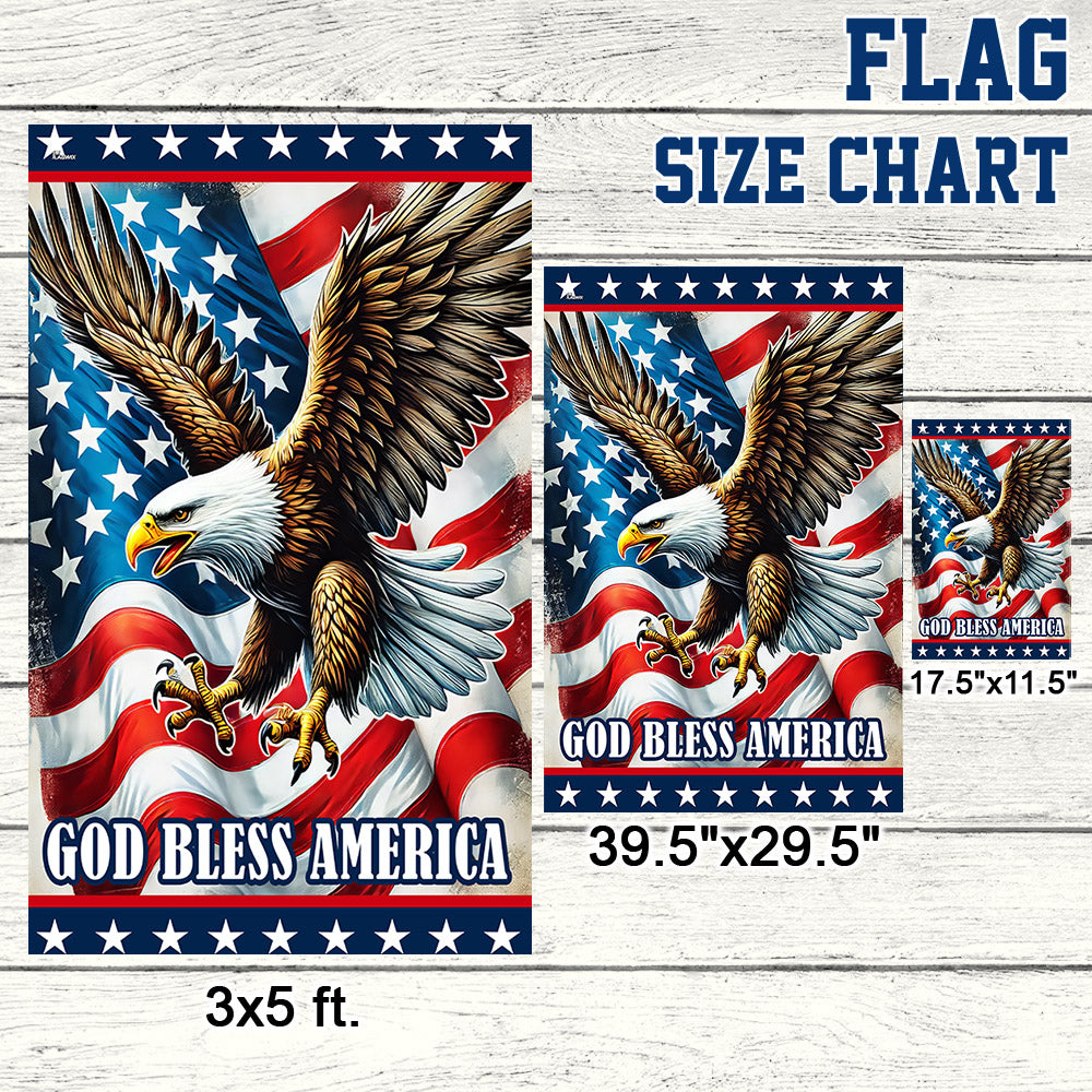 Flagwix American Flag - God Bless America Patriotic Eagle Flag MLN3352F