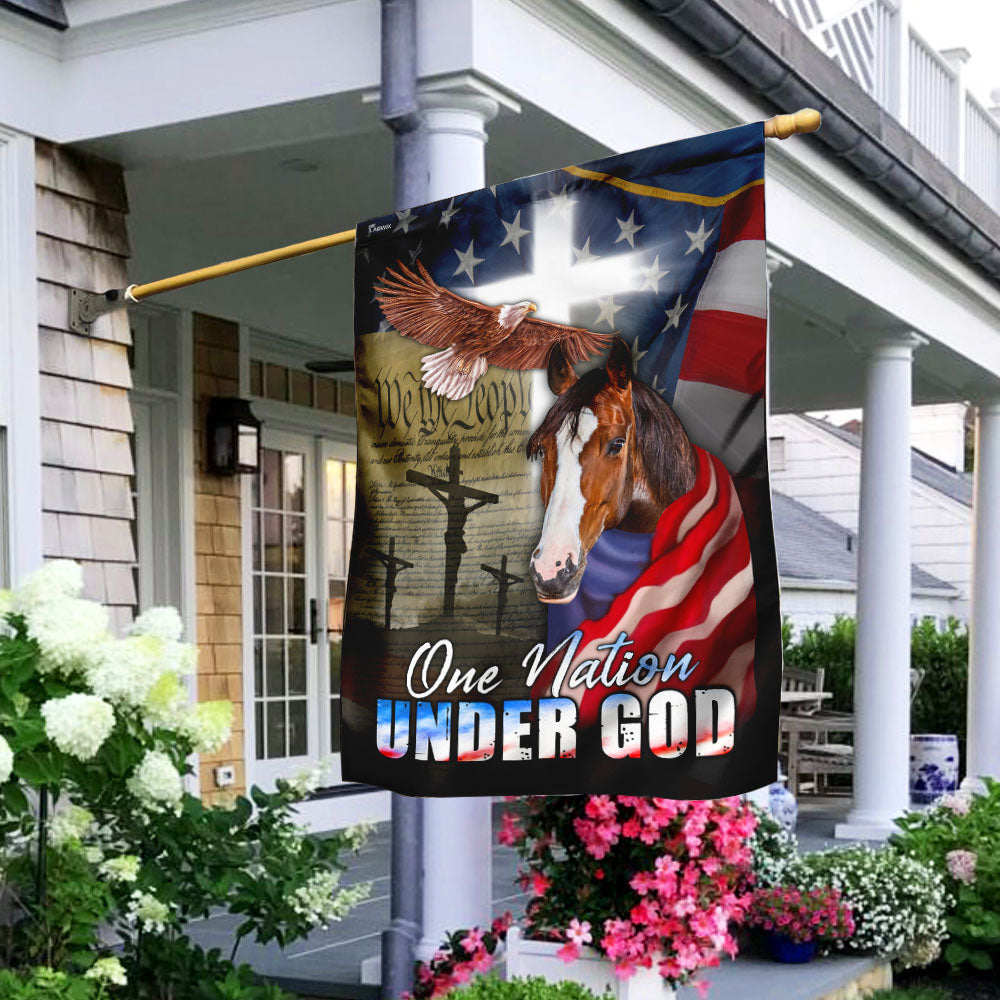 Horse Eagle One Nation Under God Flag
