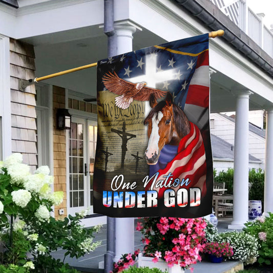 Horse Eagle One Nation Under God Flag