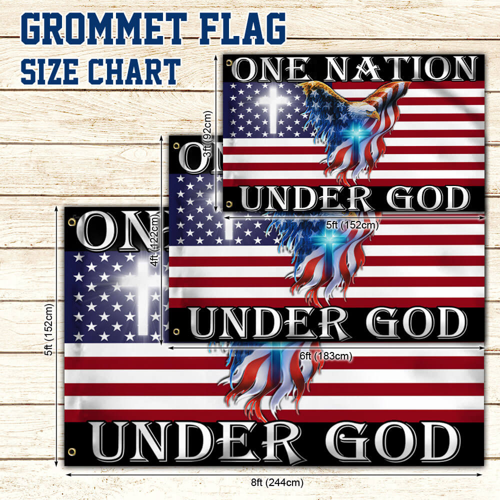 One Nation Under God American Eagle Grommet Flag 3-Day Shipping