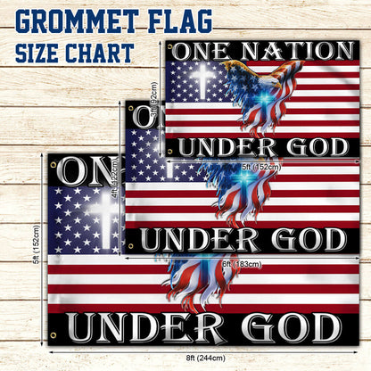 One Nation Under God American Eagle Grommet Flag 3-Day Shipping