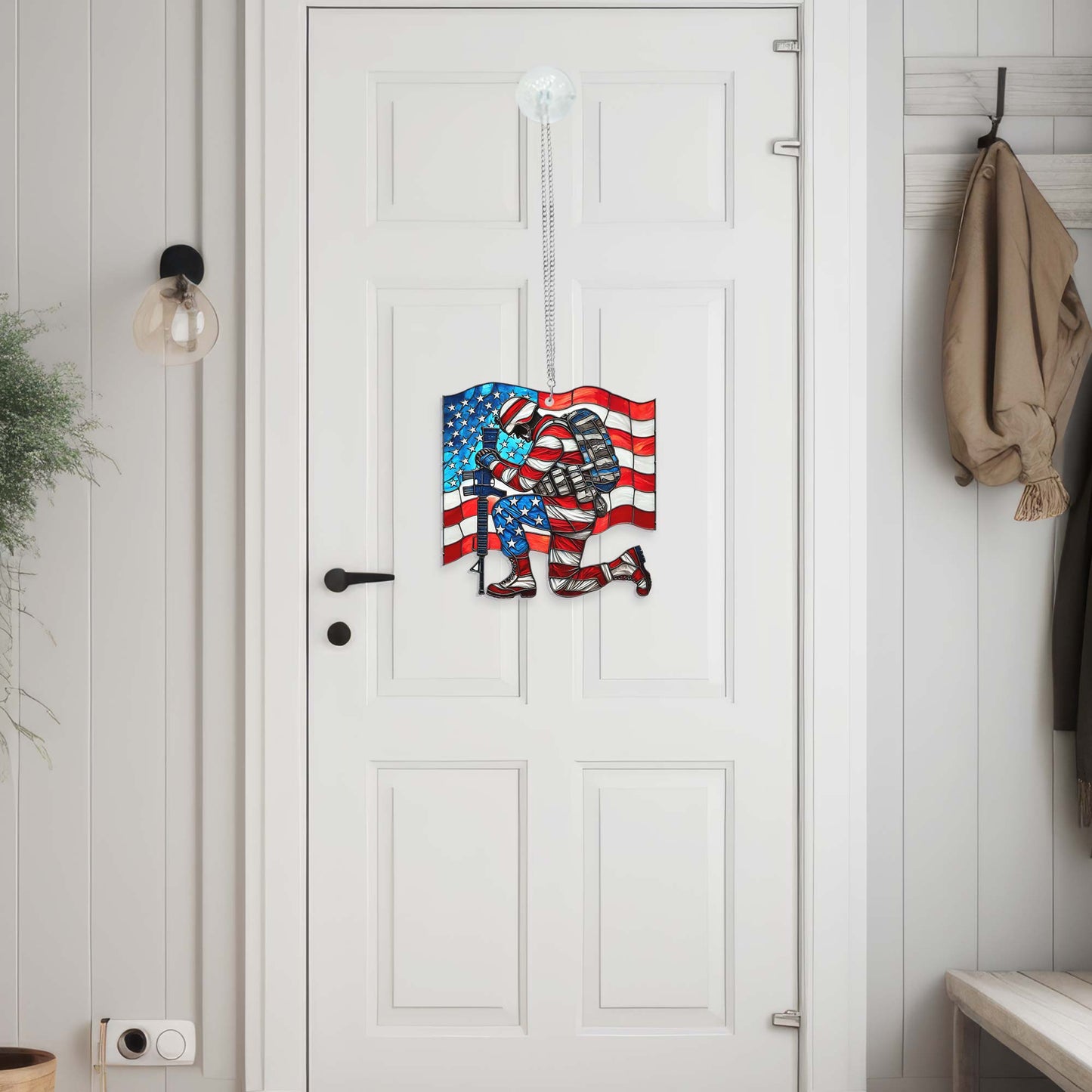 Veterans Days Thank You Veterans Soldier Kneeling Suncatcher Acrylic Hanging TQN3846AS