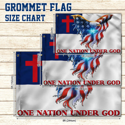 One Nation Under God. Christian American Grommet Flag THB3602GFv12