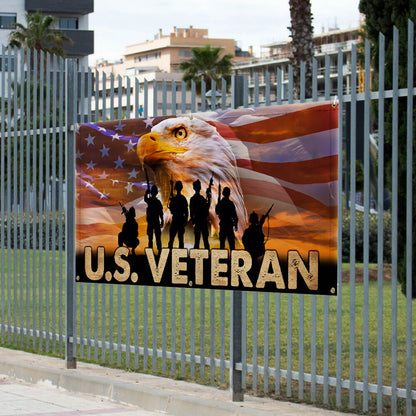 U.S. Veteran Military Fence Banner TQN2655FB