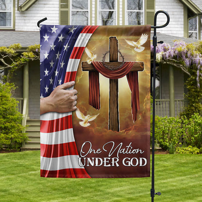 Flagwix American Flag - One Nation Under God Christian Cross American Flag TPT1317F