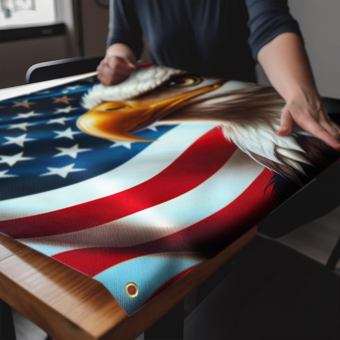 Flagwix American Flag | Patriotic Eagle American Grommet Flag