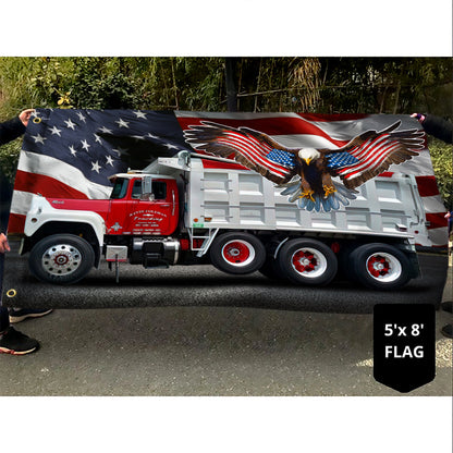 American Truck. Patriot Trucker Amerian Eagle Grommet Flag THN3712GFctv2