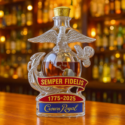 U.S. Marine Corps 250th Anniversary Commemorative Whiskey Bottle