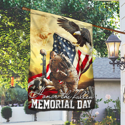 Memorial Day. Remember and Honor Veteran American Eagle Two-Sided Flag TPT787F