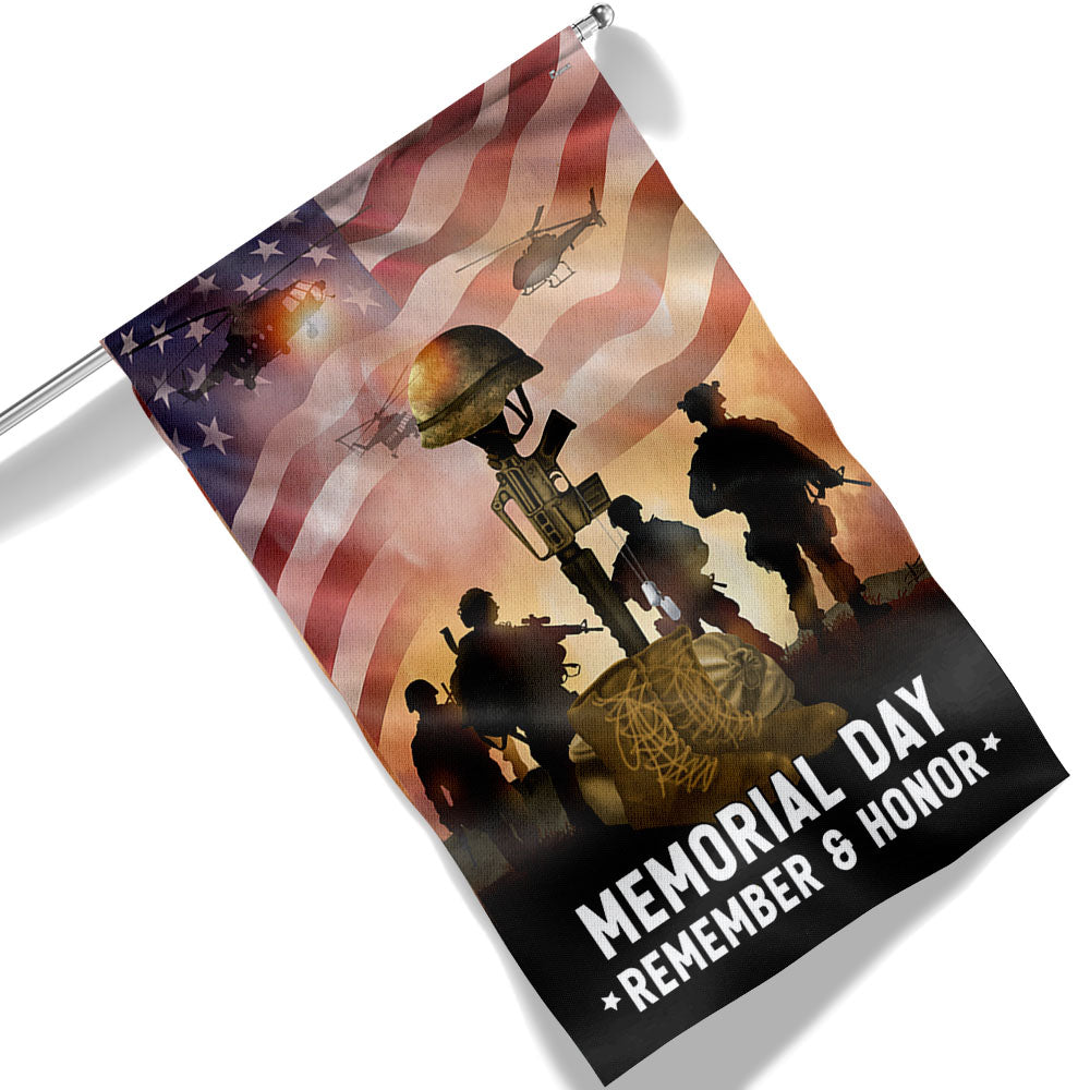 Memorial Day Flag Remember And Honor Veterans American Flag TPT1669F