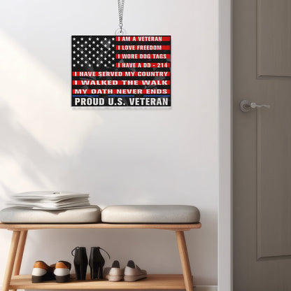 Proud U.S. Veteran Suncatcher - Acrylic Hanging Gift for Veterans Day, Memorial Day & Patriotic Decor TQN3879AS