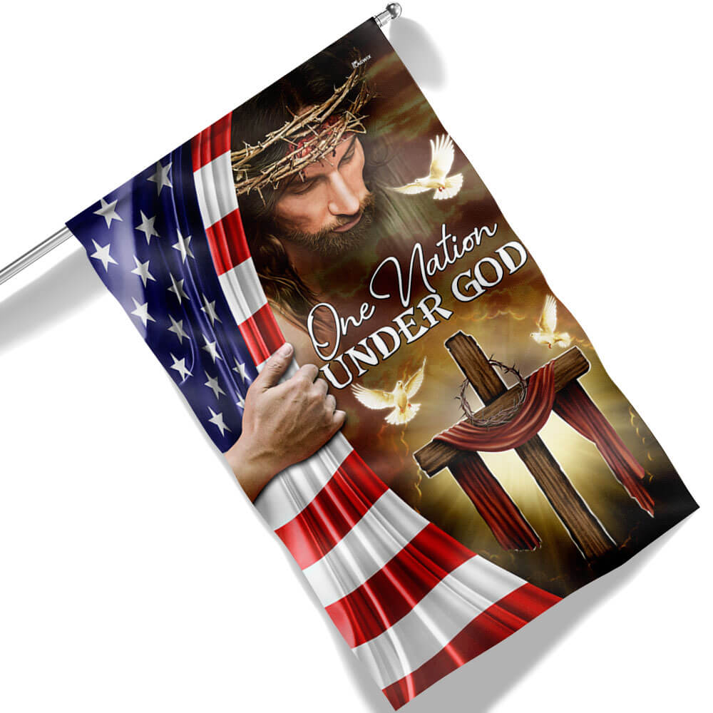 Flagwix American Flag - One Nation Under God Jesus Christian American Flag TPT1311F