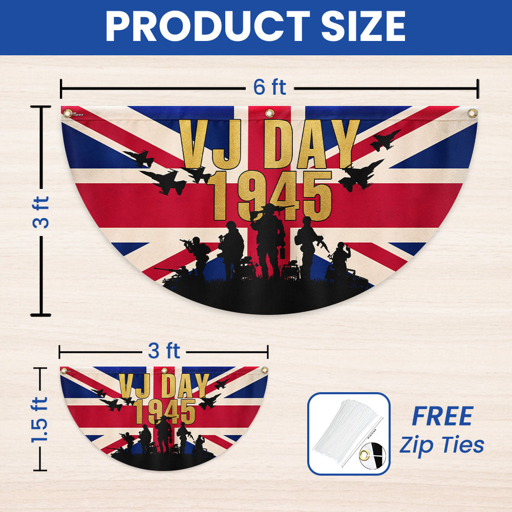 VJ Day Victory Over Japan UK Non-Pleated Fan Flag VTM1272NGT